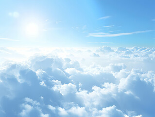 Fototapeta premium Clear sky background, cloudy light blue sky texture. Background for banner, backdrop or texture for 3D mapping, Sky blue background