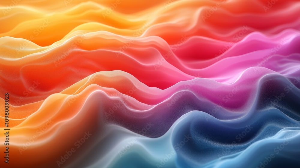 Aufkleber vibrant minimalist gradient waves in abstract design with stunning colourful textures and dynamic fl
