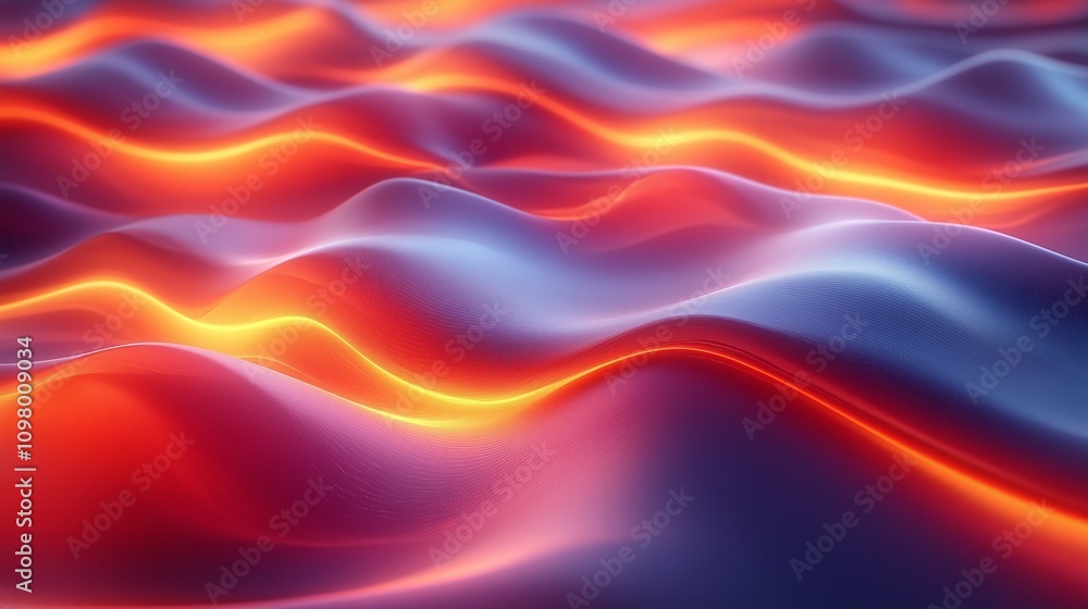 Leinwandbilder abstract minimalist gradient waves in vibrant red and orange hues creating dynamic visual flow