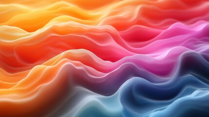Obraz premium Vibrant Minimalist Gradient Waves in Abstract Design with Stunning Colourful Textures and Dynamic Flow