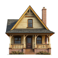 Obraz premium Charming Vintage-Style Cottage with Cozy Porch