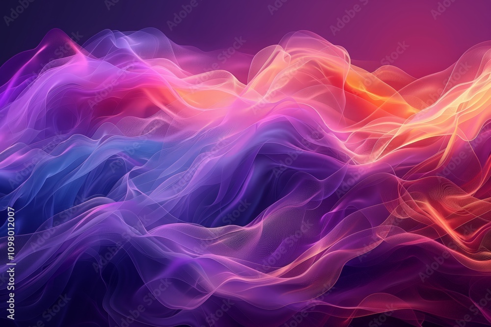 Aufkleber abstract waves in vibrant gradient hues create a dynamic and colorful visual. the minimalist design 