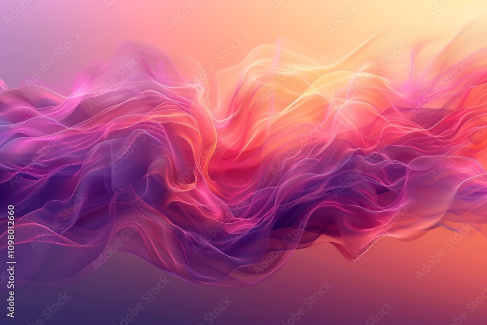 Aufkleber vibrant gradient wave design with abstract flow in minimalist style captures dynamic color and movem