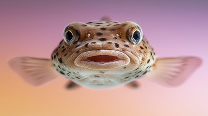 Obraz premium A close up of a puffer fish with its mouth open