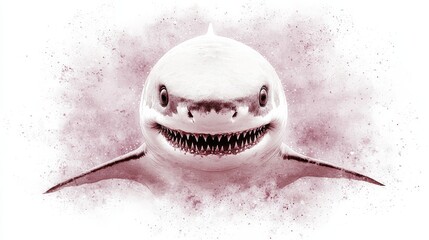 Obraz premium A shark with its mouth open and teeth wide open