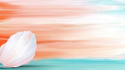 A white shell sitting on top of a beach next to the ocean