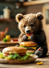 brown bear in the lunch 