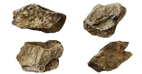 Four Brown Rocks, Stones, Minerals, Texture