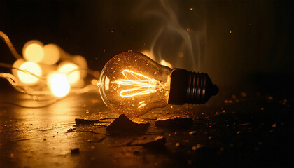 Creative Light Bulb Concept in Darkness