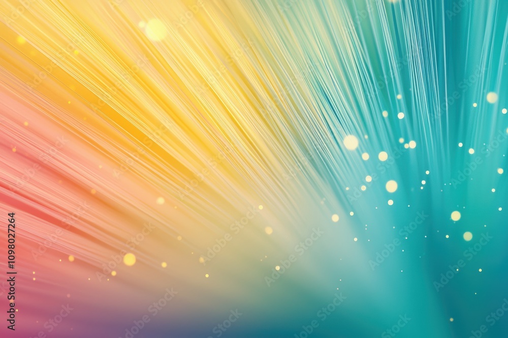Poster close up view of dynamic light fiber optic strands displaying vibrant colors and patterns