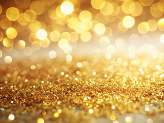 Vintage Style Gold Glitter Placer on White Background - Elegant and Festive Decorative Element for Invitations, Greeting Cards, and Celebratory Designs