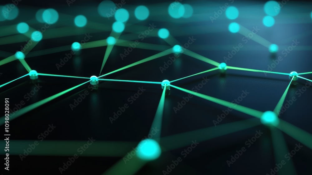 Poster abstract 3d representation of complex light patterns and connections in vibrant colors