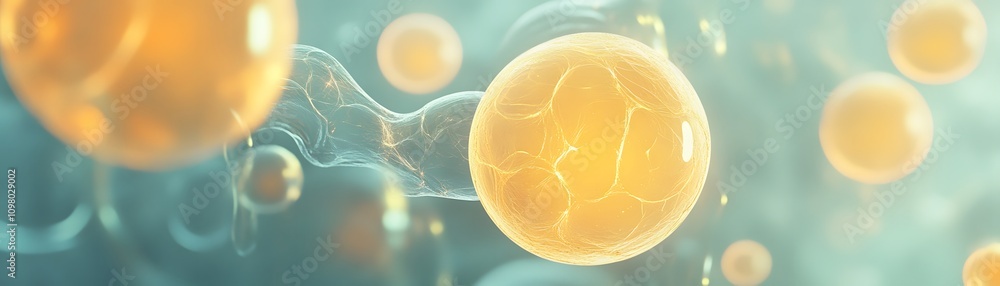 Aufkleber abstract cellular structures glowing brightly in a network