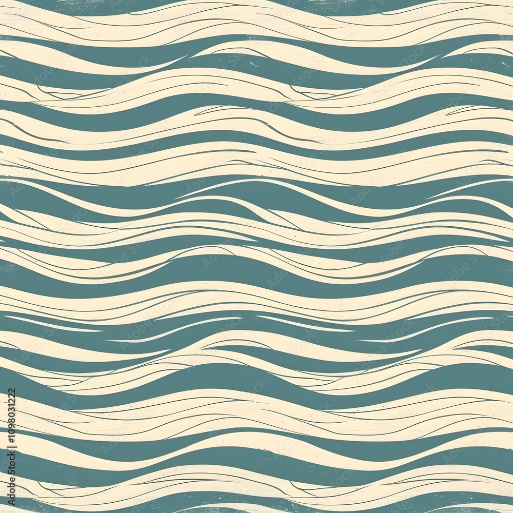 Poster abstract ocean waves pattern