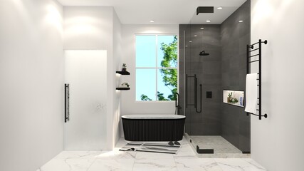 Bathroom Interior Design with Realistic Reander
