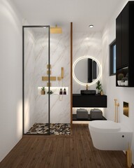 Bathroom Interior Design with Realistic Reander
