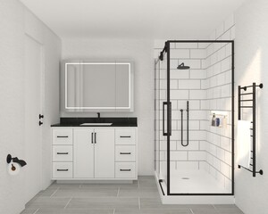 Bathroom Interior Design with Realistic Reander
