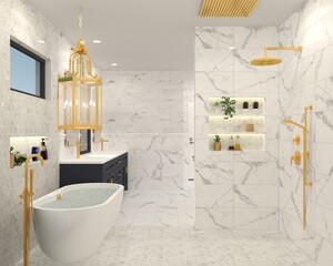 Bathroom Interior Design with Realistic Reander
