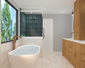Bathroom Interior Design with Realistic Reander
