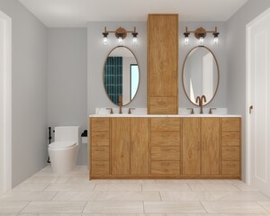 Bathroom Interior Design with Realistic Reander
