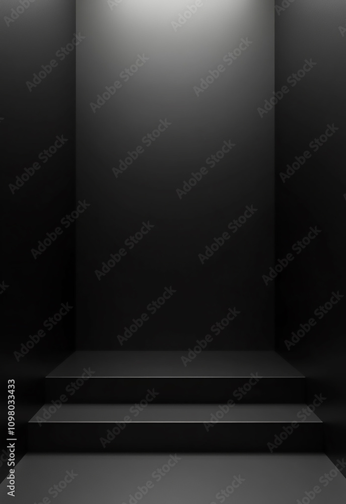 Poster luxury showcase template black podium stage empty cube background spotlight 3d pedestal space stand 