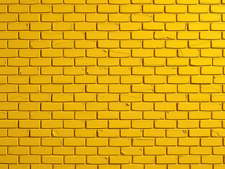 Obraz premium Vibrant yellow brick wall with geometric grid pattern, structure, abstract, decoration