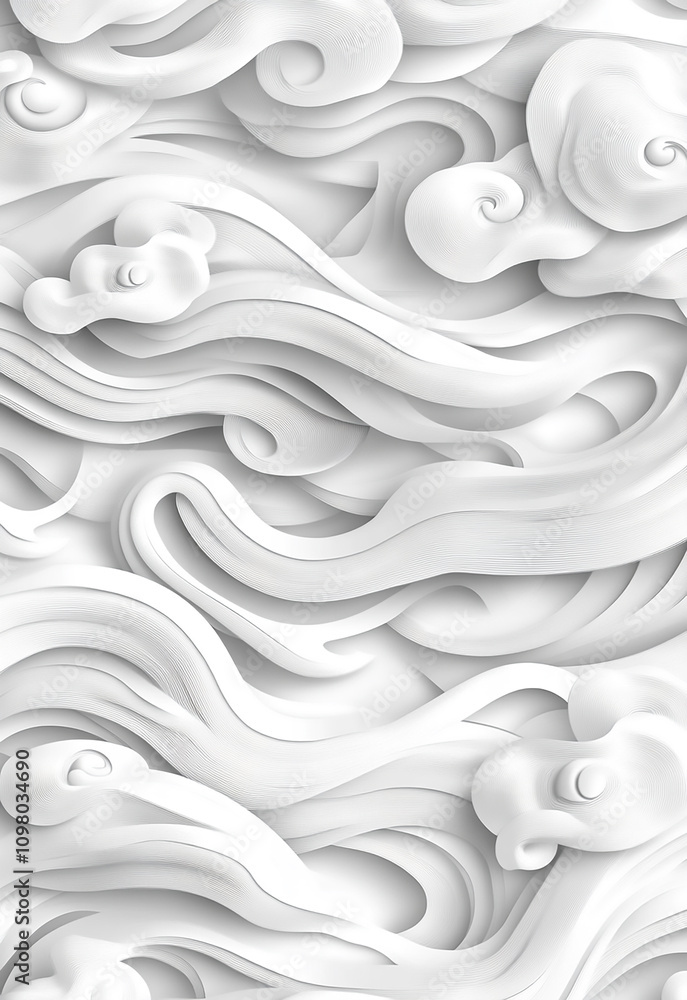 Poster abstract elegance background perfect silky white fabric texture with fluid wave patterns abstract wa