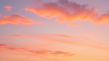 Fototapeta premium Watercolor-style sunset sky with vibrant orange colors and deep purple undertones, set against a soft blue background, atmospheric effect, abstract watercolor painting, deep purple shades, sunset sky