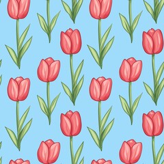 Obraz premium Tulip flower pattern