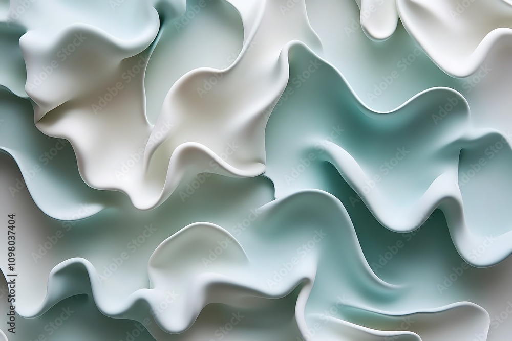 Poster abstract wavy texture in soft pastel colors creating a fluid, organic appearance.