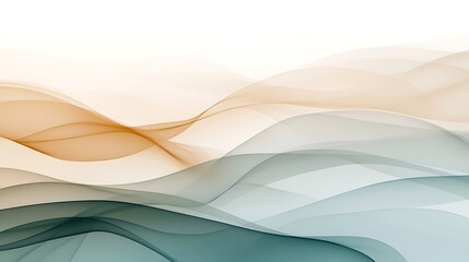 Obraz premium Abstract waves in soft colors create a serene, fluid design for backgrounds or graphics.