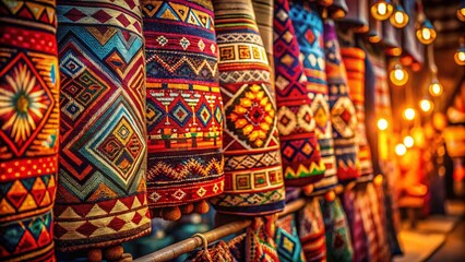 Vintage Style Photography of Tribal Elements Featuring a Collection of Geometric Ethnic Designs and Patterns for Creative and Artistic Inspiration