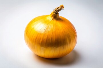 Yellow Onion Isolated on White Background for Culinary and Food Photography with Fresh Ingredients