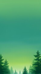 Green gradient background adorned with vibrant trees and plants, ideal for creating a natural and inviting design.