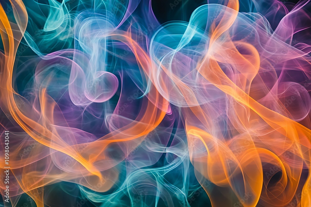 Aufkleber colorful swirling smoke patterns create an abstract, dynamic visual effect.