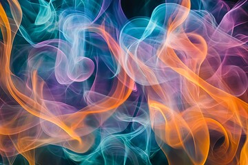 Obraz premium Colorful swirling smoke patterns create an abstract, dynamic visual effect.