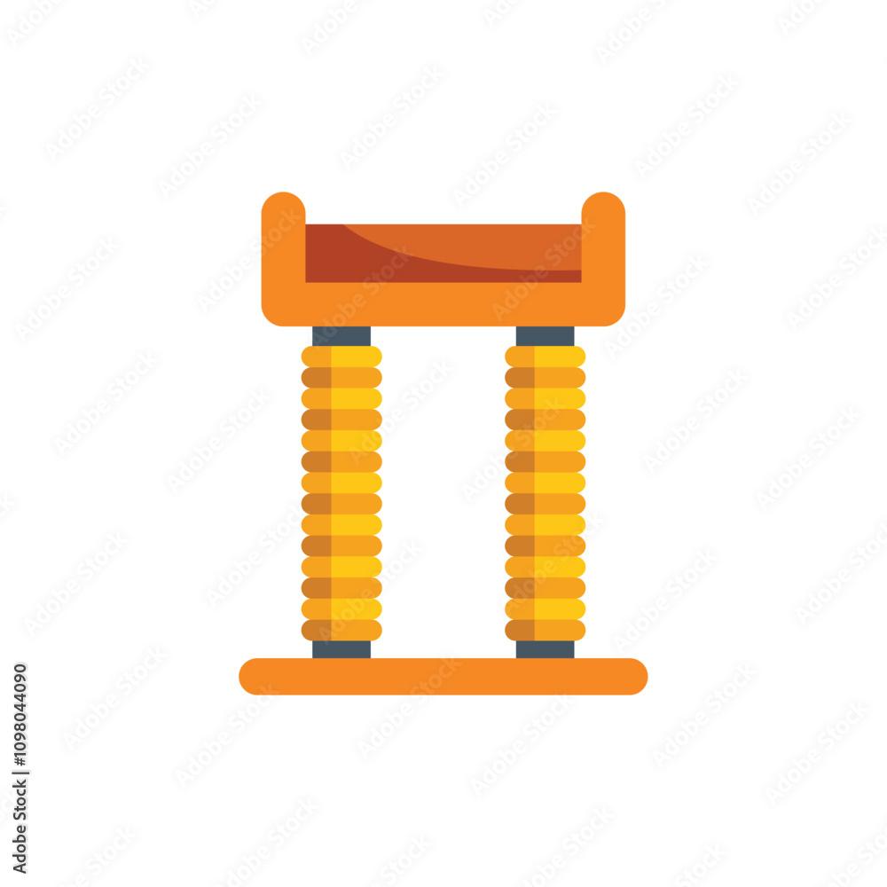 Poster cat scratching post with two scratching columns and a lying place on the top is isolated on white ba