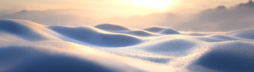 Serene Sunset Over Undulating Snowdrifts