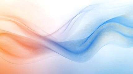 Fototapeta premium Abstract waves of orange and blue create a soothing, fluid background.