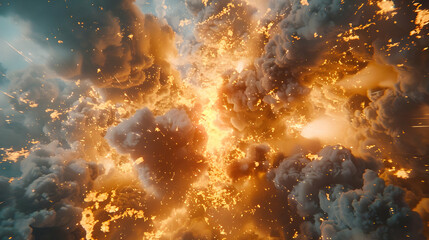 Fiery 3D Explosion Background