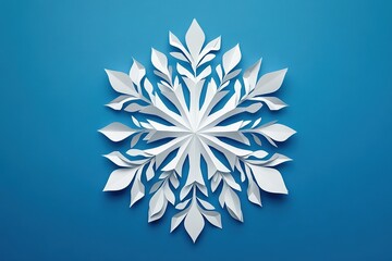 Snowflake vector design. Unique pattern of snowflakes in the shape of an octagonal geometry. Papercut and 3D stylish patterns

