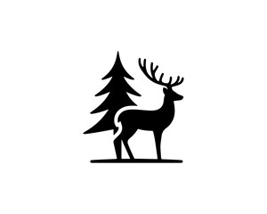 deer silhouette vector illustration