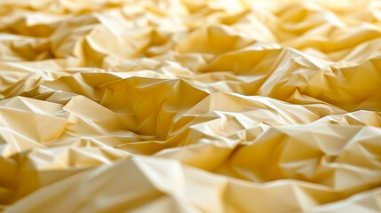 A crumpled yellow paper background creating a textured and unique design element for creative use.
