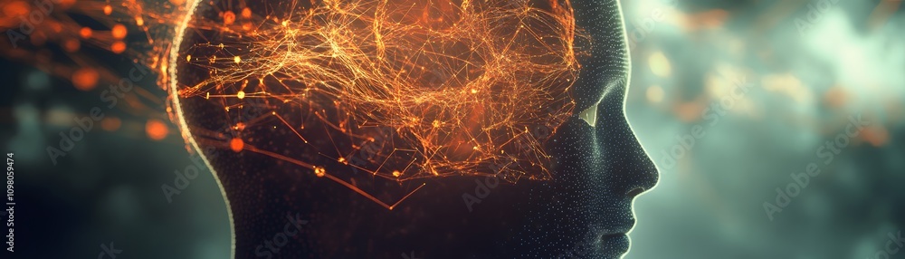Poster illuminated neural network within a digital head