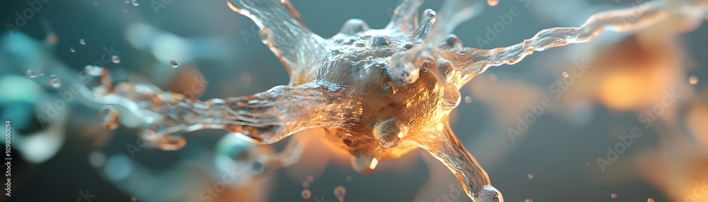 Aufkleber abstract cell structure water splash artistic rendering