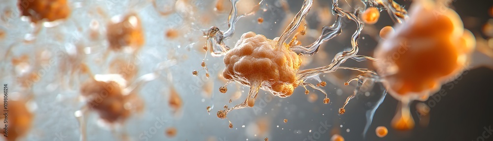 Poster abstract cellular structures exploding in fluid