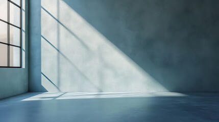 Fototapeta premium blue empty grunge background with window shadow