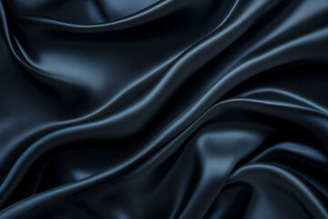 Shiny smooth luxury black blue waves background. Template banner design for backdrops and wallpapers with space for text. Futuristic 3d style