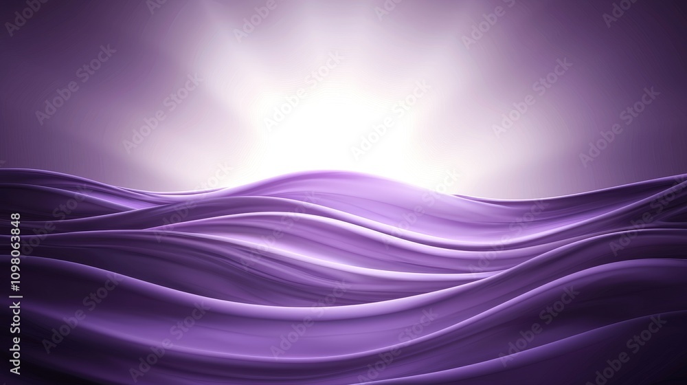Poster bold abstract digital background with smooth waves in vibrant purple tones creating an eye-catching 