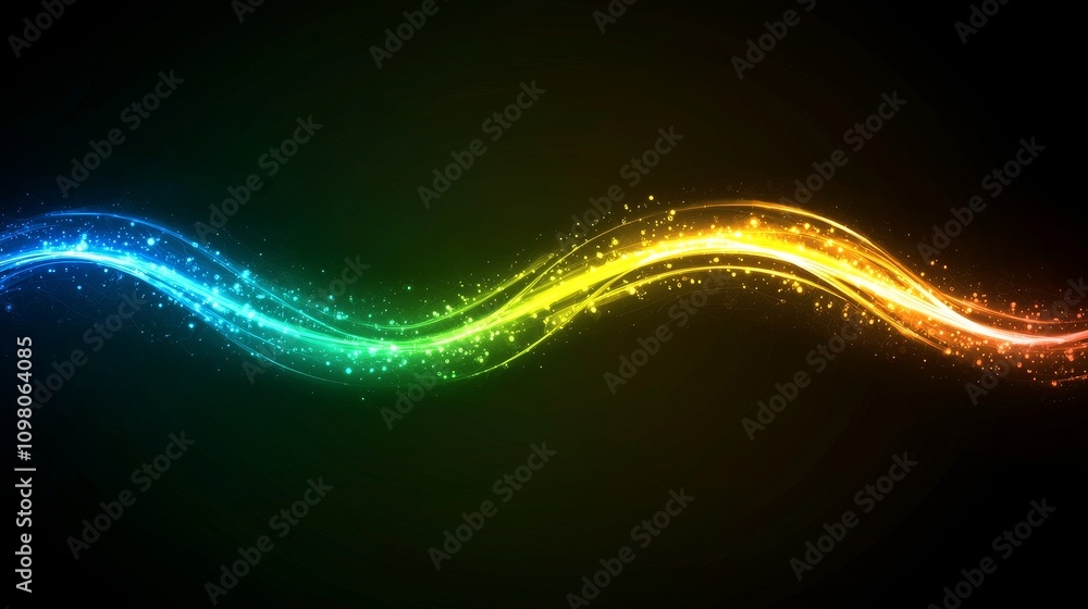 Poster colorful abstract background with immersive waves of light and sparkles for creative design projects